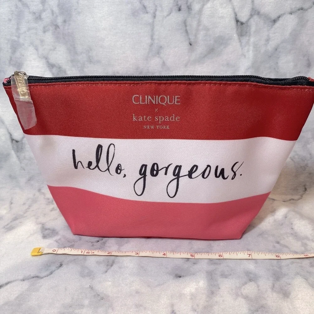 Clinique x Kate Spade Beauty Set-Pink Pouch,Mascara,Cleanser,Moisturizer-7pc-NEW
